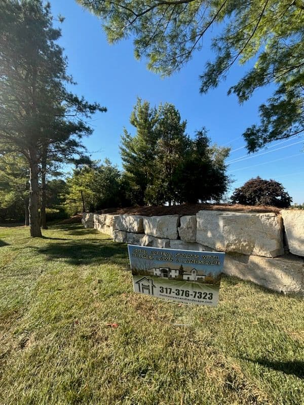 Gallery photos for Stylish Rock Wall and Lush Lawn in Noblesville: Image #1