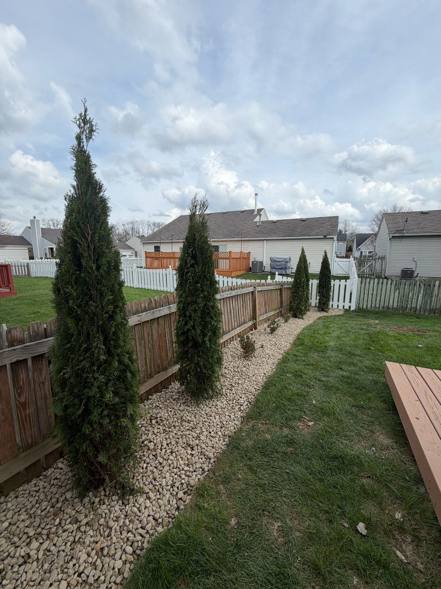 Fresh Landscape Beds and Emerald Green Arborvitae Installed in Noblesville image