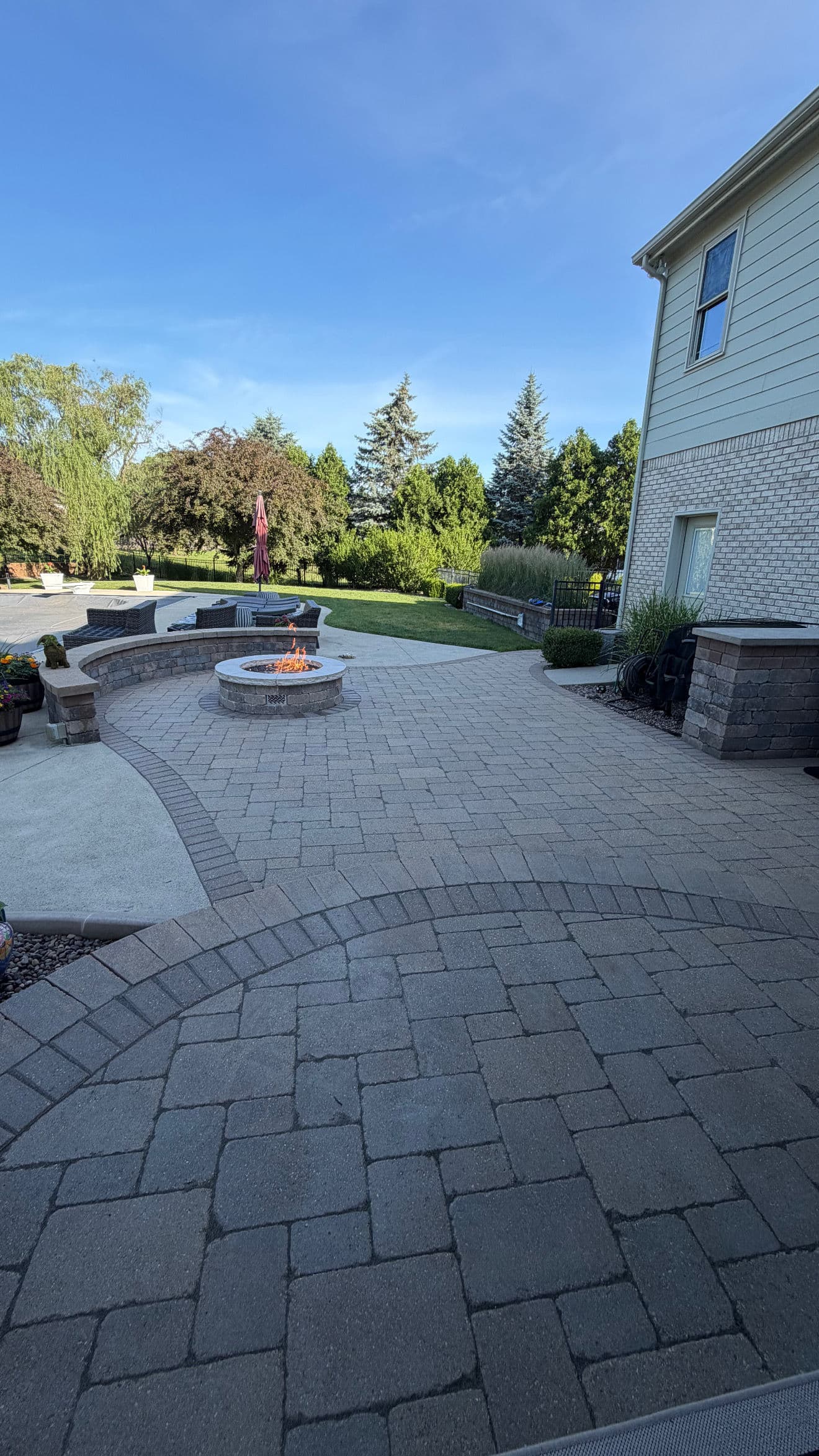Paver Patio Restoration with Fire Pit in Fishers image