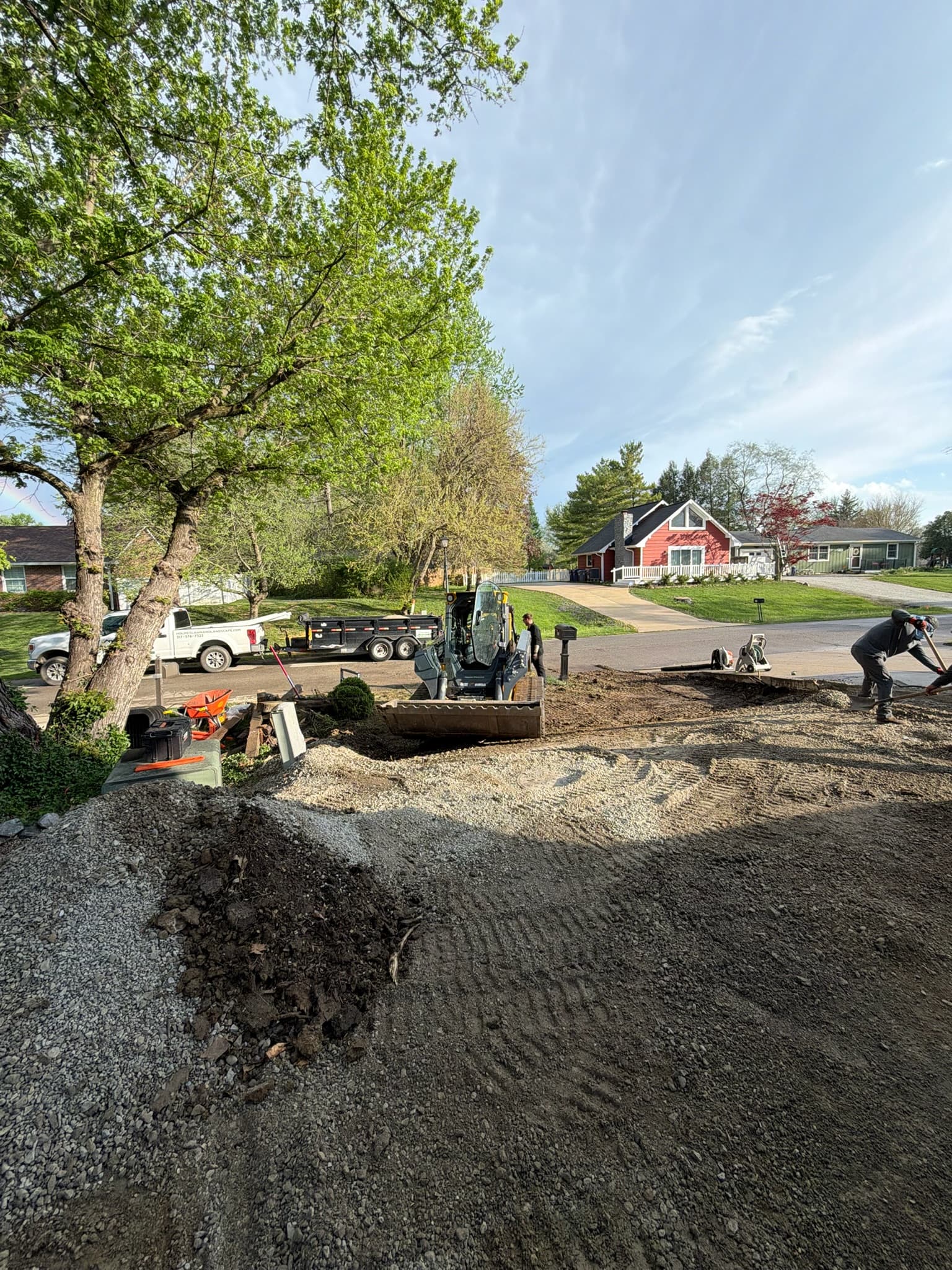 Natural Stone Retaining Wall and Perennial Garden Taking Shape in Cicero image