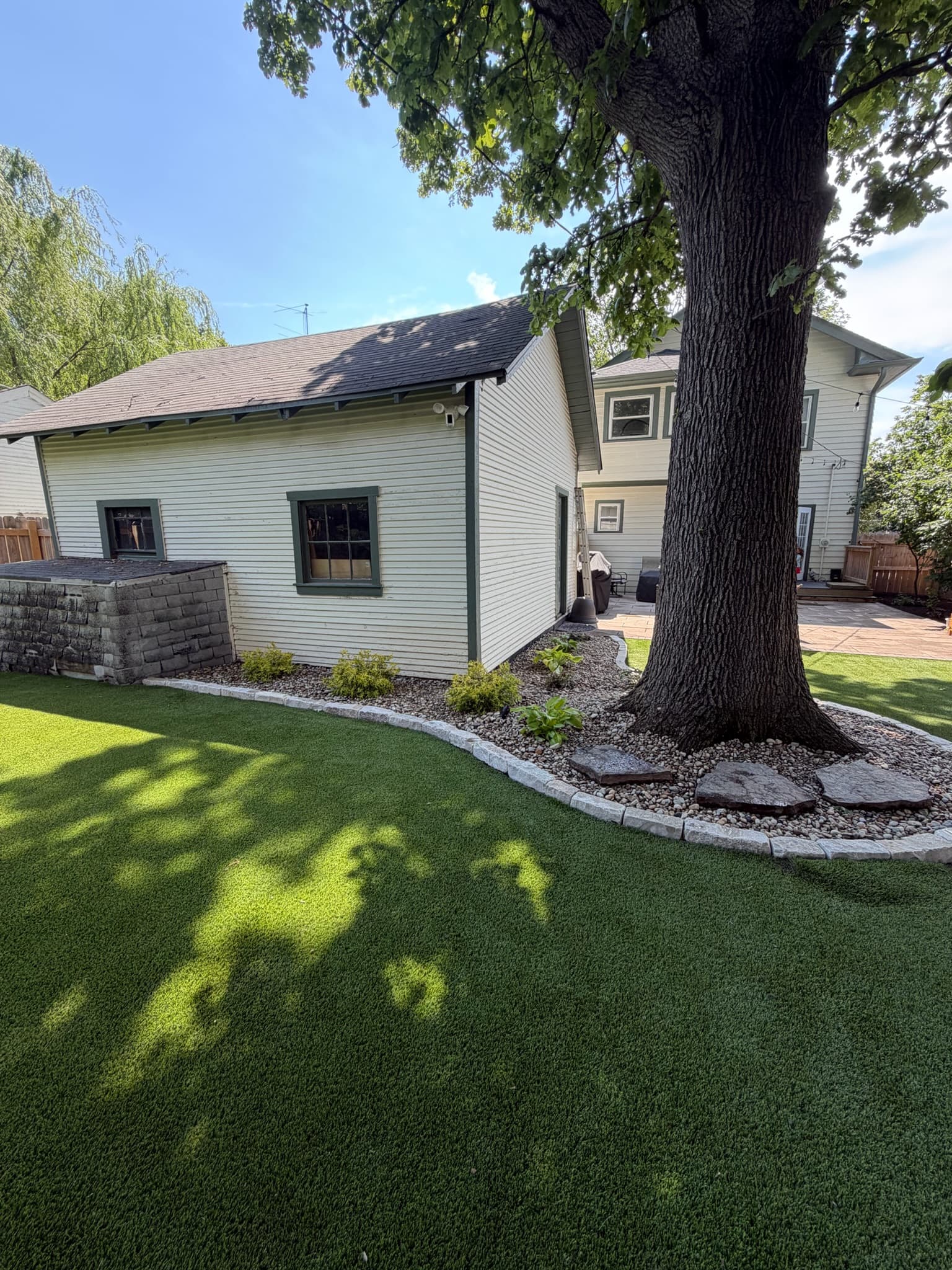 Backyard Landscape Overhaul with Artificial Turf in Indianapolis image