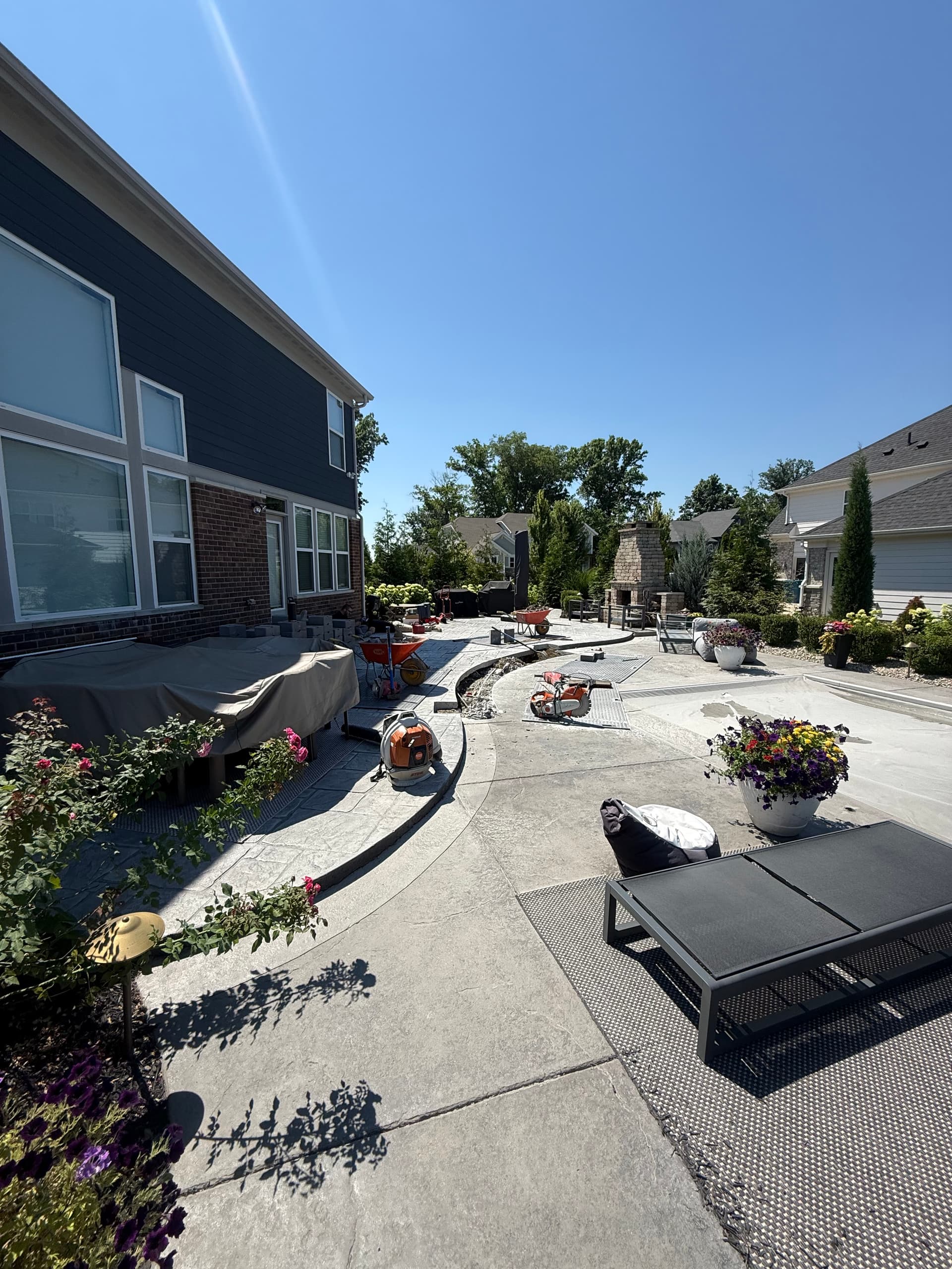 Outdoor Kitchen and Bar Build in Progress in Fishers IN image