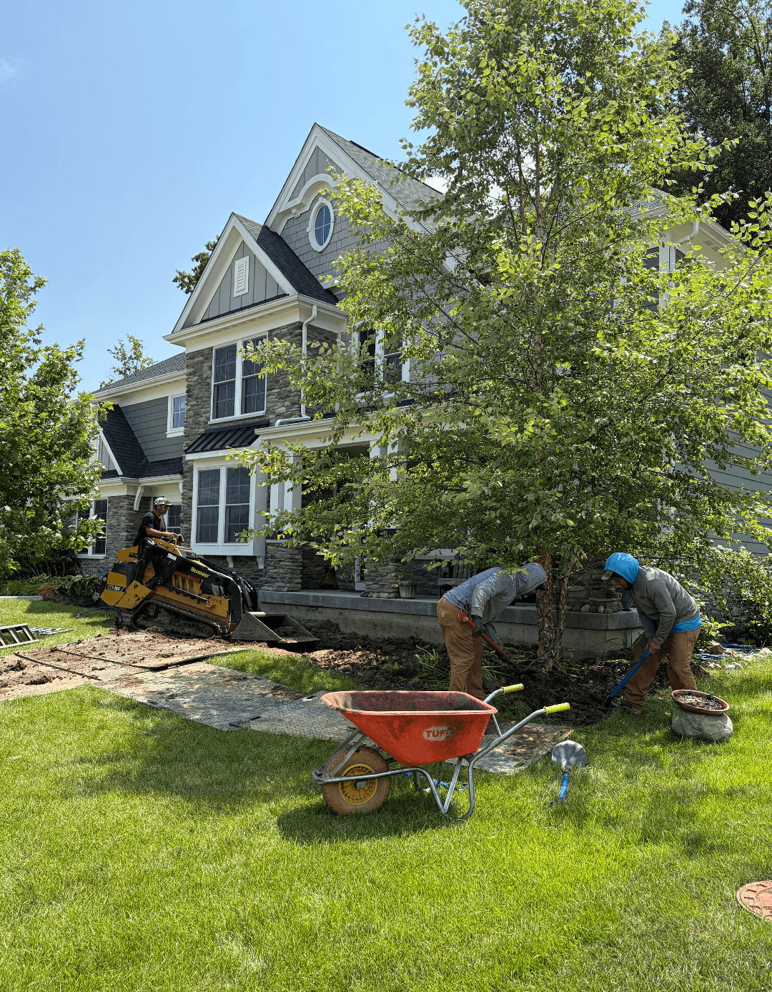 Front Yard Landscape Bed Renovation and Walkway Install in Fishers IN image