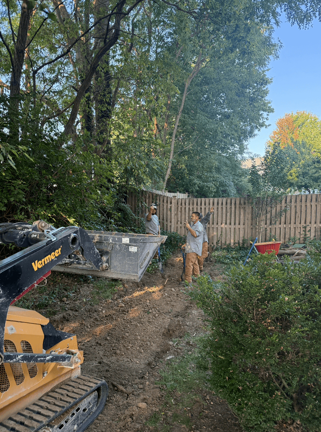 Decorative Dry Creek Bed Solves Backyard Drainage in Noblesville image