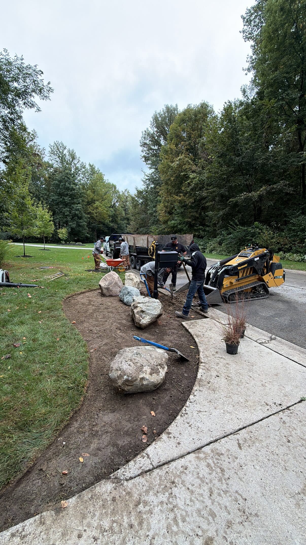 Mailbox Bed Boulder and Planting Installation in Cicero Indiana image