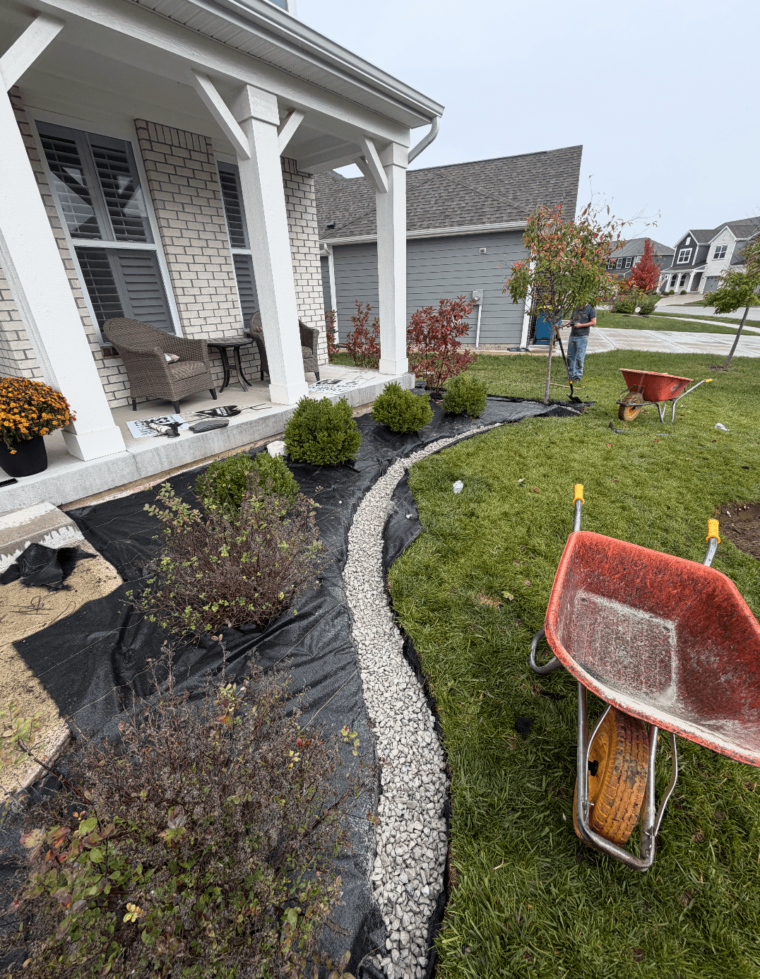 Paver Edging and Decorative Rock Installation in Noblesville image
